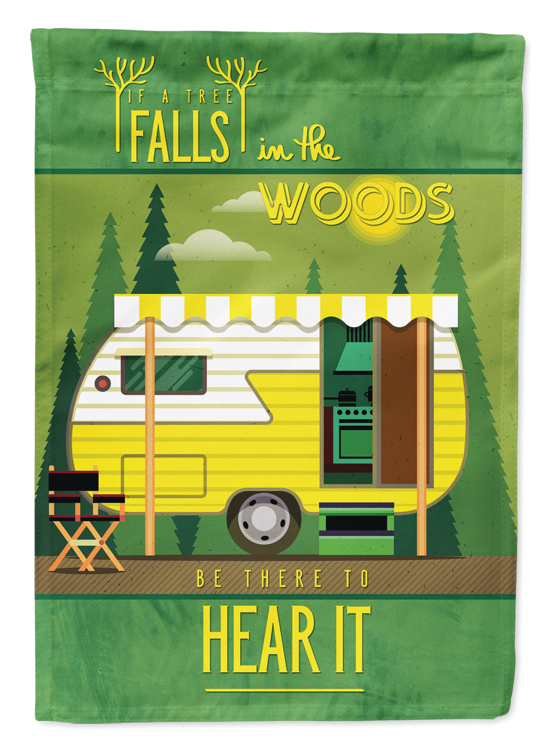 Be in the Woods Retro Camper Garden Flag Mailbox Decorative Yard Banner Outside Patio Artwork for Flower Beds, Garden Size, Multicolor