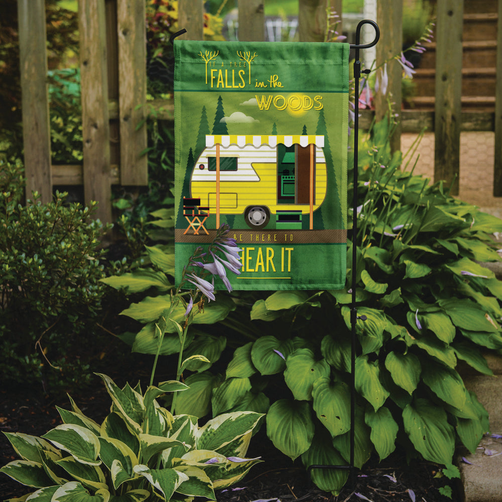 Be in the Woods Retro Camper Garden Flag Mailbox Decorative Yard Banner Outside Patio Artwork for Flower Beds, Garden Size, Multicolor