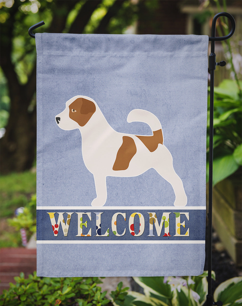 Jack Russell Terrier Welcome Garden Flag Mailbox Decorative Yard Banner Outside Patio Artwork for Flower Beds, Garden Size, Multicolor