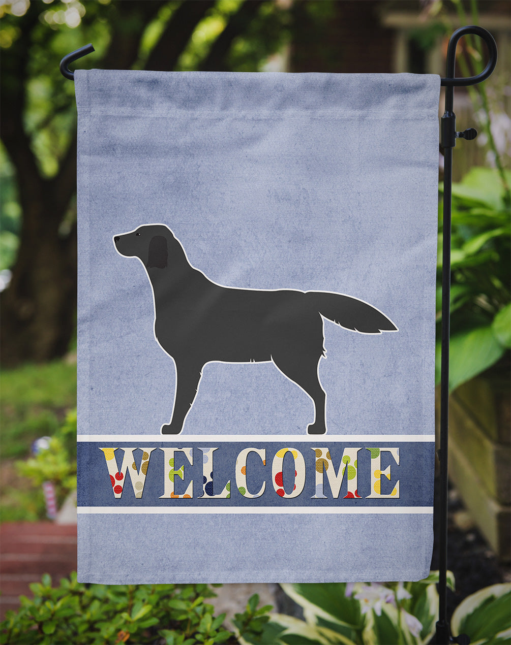 Black Labrador Retriever Welcome Garden Flag Mailbox Decorative Yard Banner Outside Patio Artwork for Flower Beds, Garden Size, Multicolor