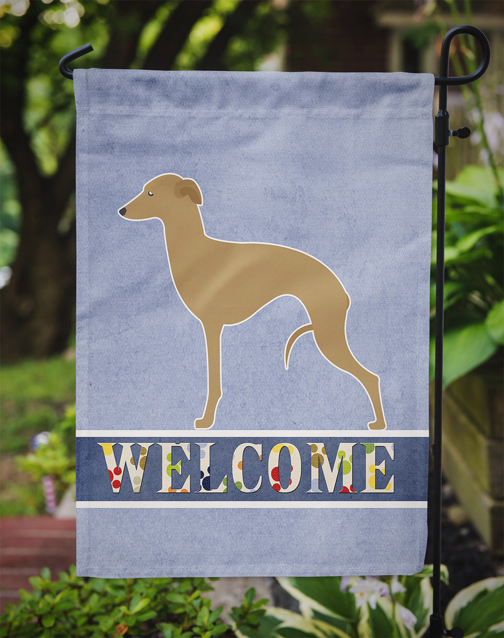 Italian Greyhound Welcome Garden Flag Mailbox Decorative Yard Banner Outside Patio Artwork for Flower Beds, Garden Size, Multicolor