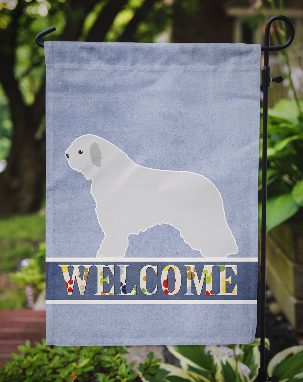 Spanish Water Dog Welcome Garden Flag Mailbox Decorative Yard Banner Outside Patio Artwork for Flower Beds, Garden Size, Multicolor