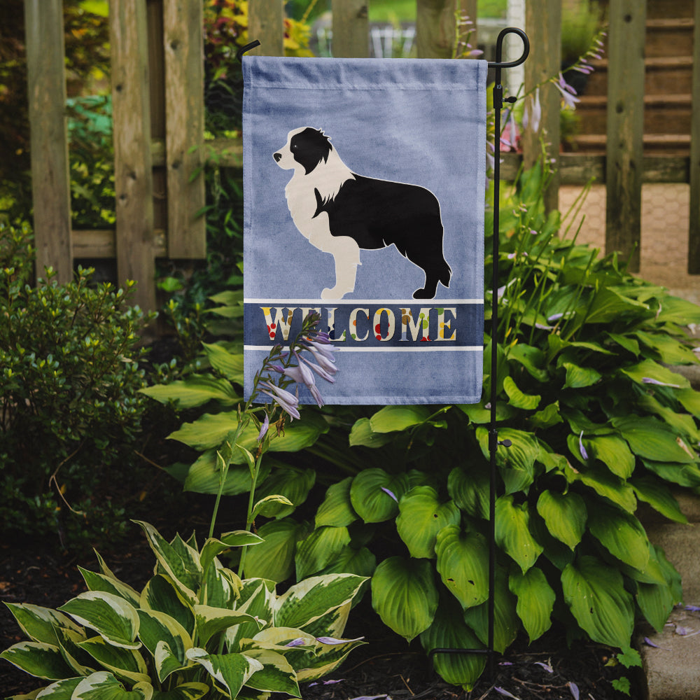 Black Border Collie Welcome Garden Flag Mailbox Decorative Yard Banner Outside Patio Artwork for Flower Beds, Garden Size, Multicolor