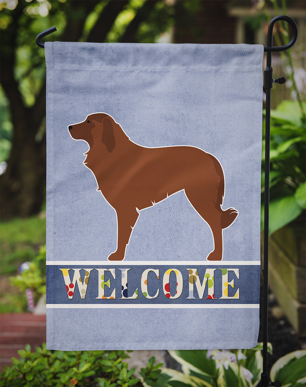 Portuguese Sheepdog Dog Welcome Garden Flag Mailbox Decorative Yard Banner Outside Patio Artwork for Flower Beds, Garden Size, Multicolor