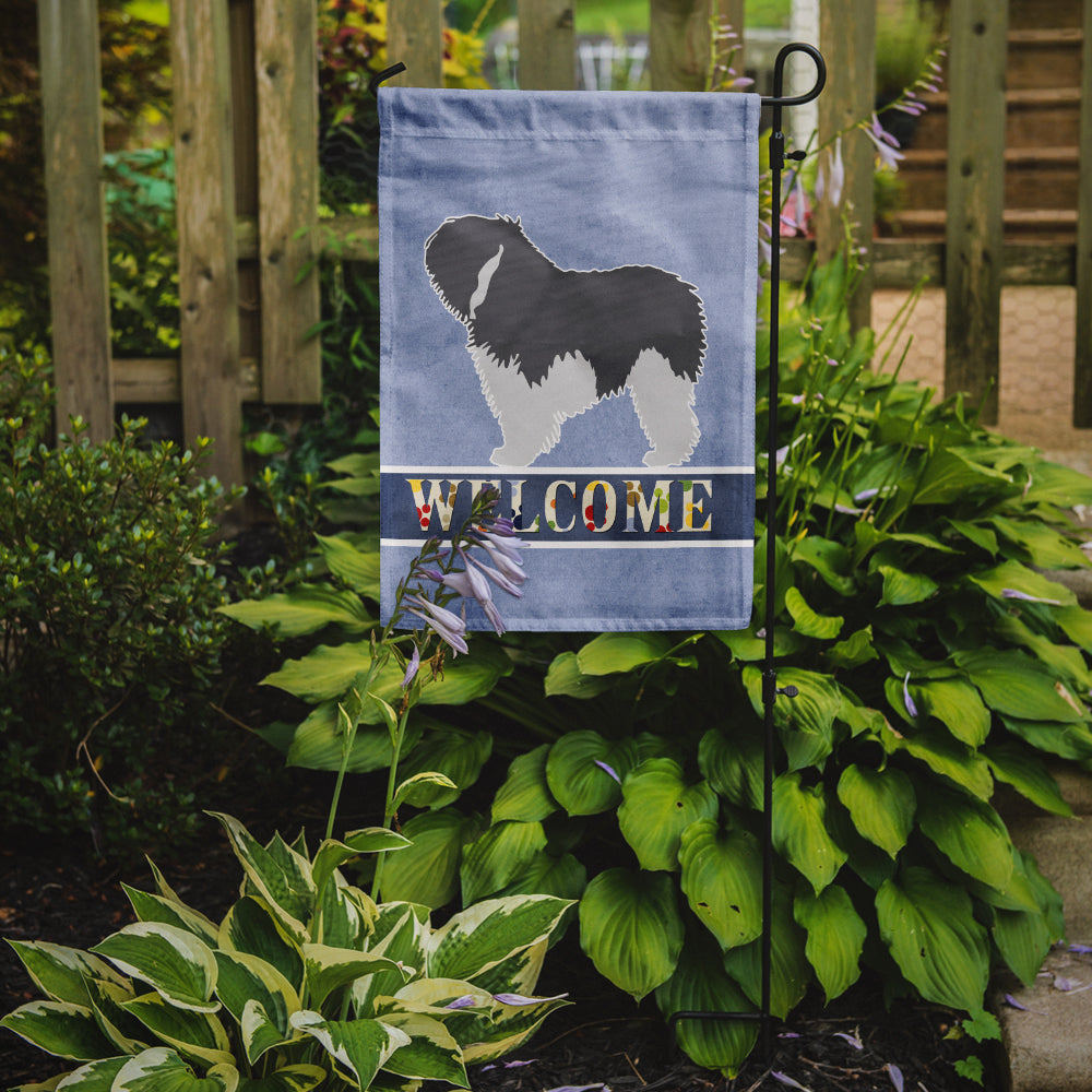 Polish Lowland Sheepdog Dog Welcome Garden Flag Mailbox Decorative Yard Banner Outside Patio Artwork for Flower Beds, Garden Size, Multicolor