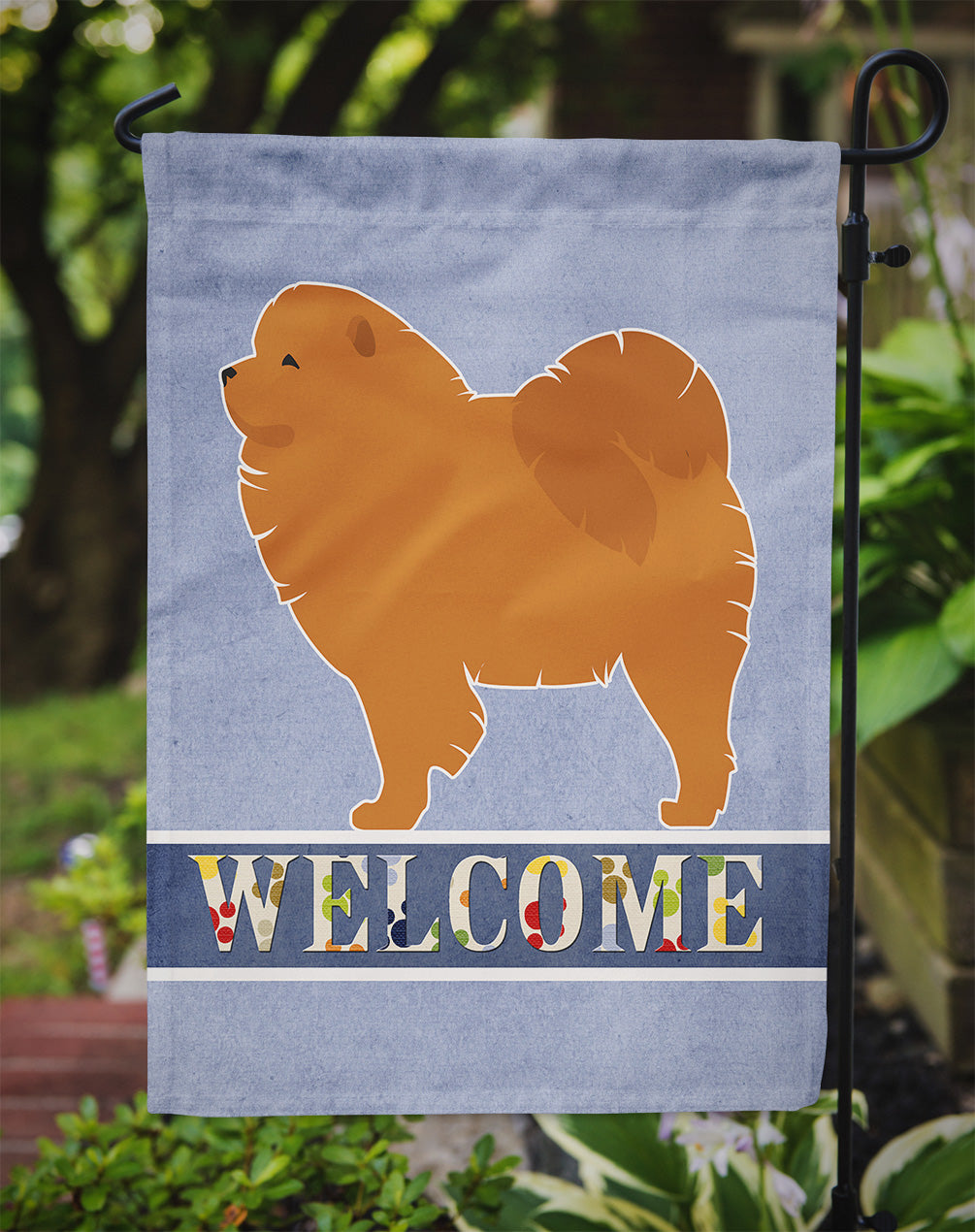 Chow Chow Welcome Garden Flag Mailbox Decorative Yard Banner Outside Patio Artwork for Flower Beds, Garden Size, Multicolor