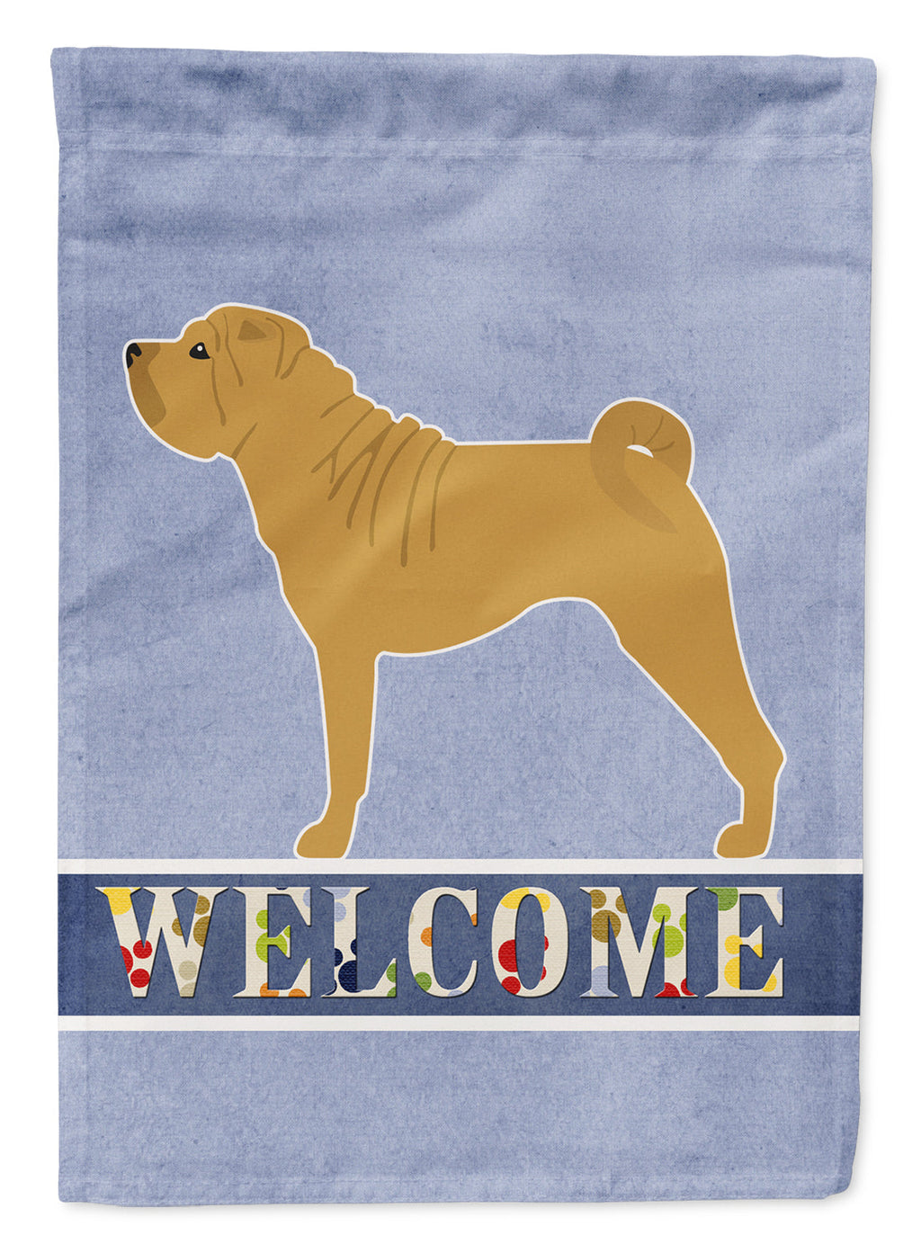 Shar Pei Merry Welcome Garden Flag Mailbox Decorative Yard Banner Outside Patio Artwork for Flower Beds, Garden Size, Multicolor