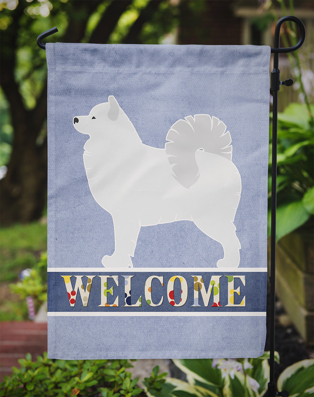 Samoyed Welcome Garden Flag Mailbox Decorative Yard Banner Outside Patio Artwork for Flower Beds, Garden Size, Multicolor
