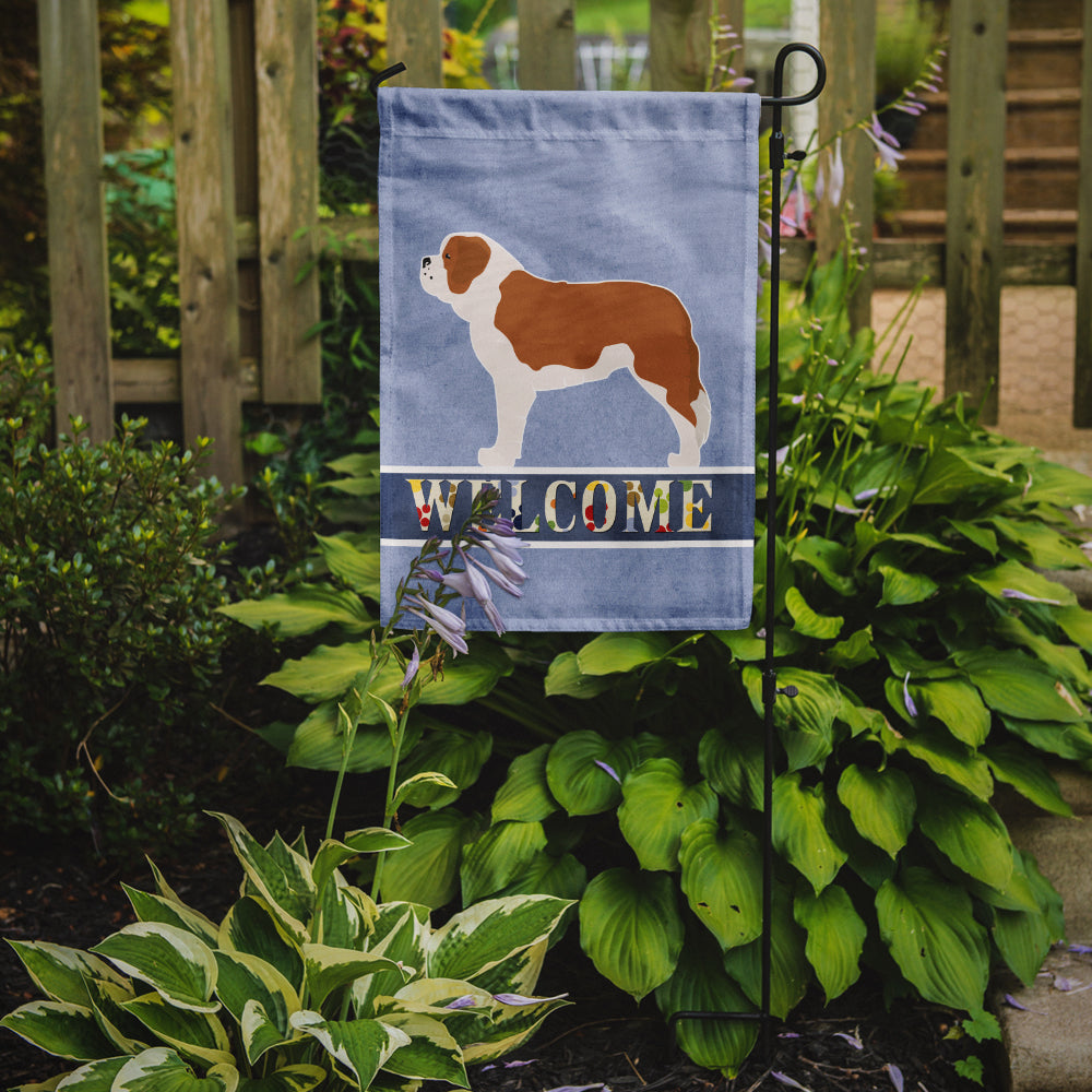 Saint Bernard Welcome Garden Flag Mailbox Decorative Yard Banner Outside Patio Artwork for Flower Beds, Garden Size, Multicolor