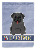 Pug Black Welcome Garden Flag Mailbox Decorative Yard Banner Outside Patio Artwork for Flower Beds, Garden Size, Multicolor