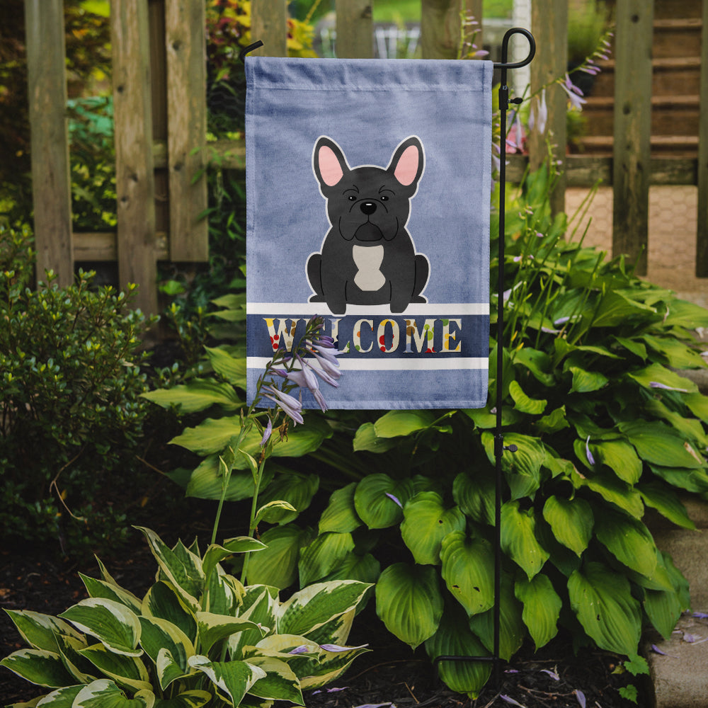 French Bulldog Black Welcome Garden Flag Mailbox Decorative Yard Banner Outside Patio Artwork for Flower Beds, Garden Size, Multicolor