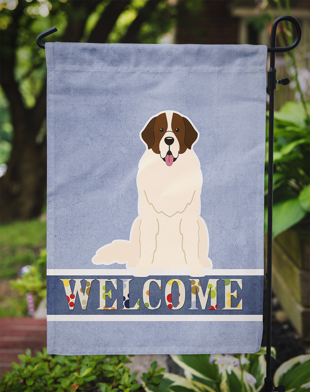 Moscow Watchdog Welcome Garden Flag Mailbox Decorative Yard Banner Outside Patio Artwork for Flower Beds, Garden Size, Multicolor