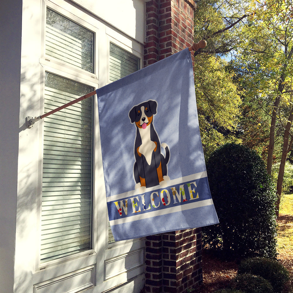 Entlebucher Welcome House Flag 28x40 Porch Sleeve Pole Decorative Outside Yard Banner Artwork Wall Hanging, Polyester