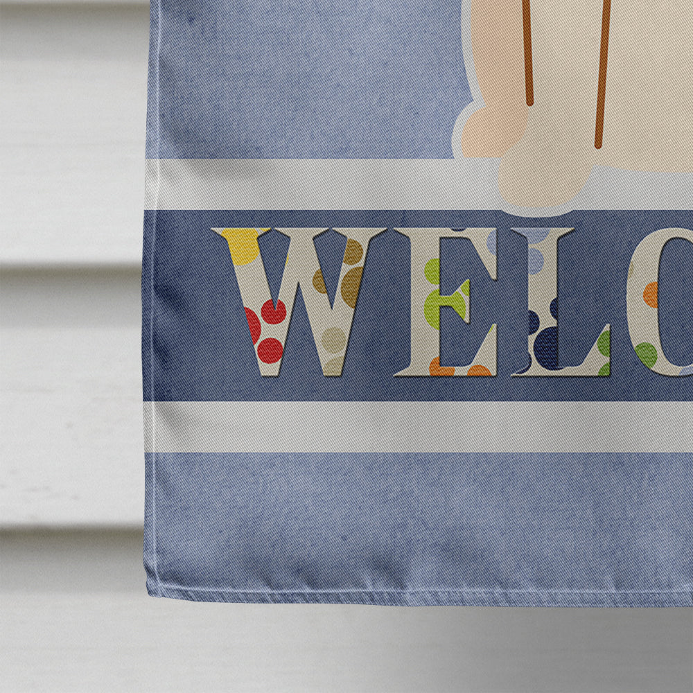 Beagle Tricolor Welcome House Flag 28x40 Porch Sleeve Pole Decorative Outside Yard Banner Artwork Wall Hanging, Polyester