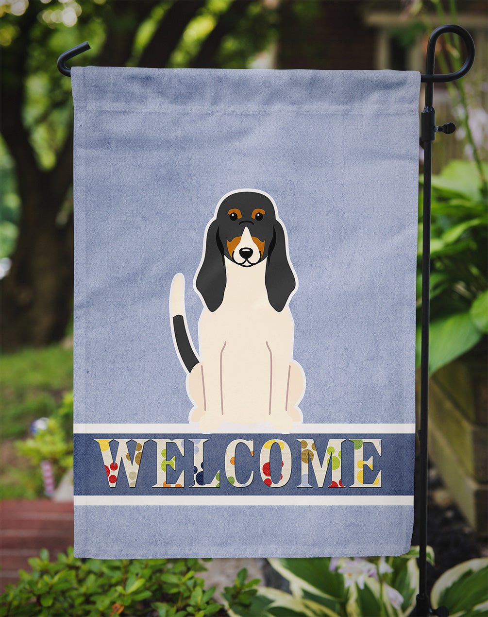 Swiss Hound Welcome Garden Flag Mailbox Decorative Yard Banner Outside Patio Artwork for Flower Beds, Garden Size, Multicolor