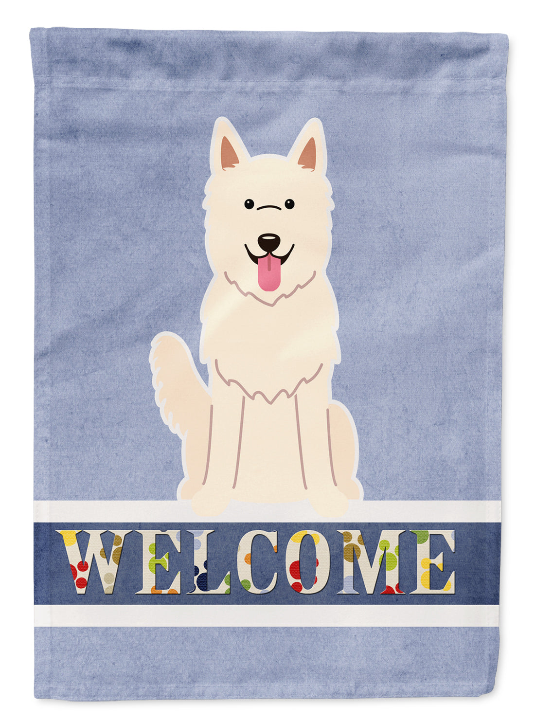 White German Shepherd Welcome Garden Flag Mailbox Decorative Yard Banner Outside Patio Artwork for Flower Beds, Garden Size, Multicolor