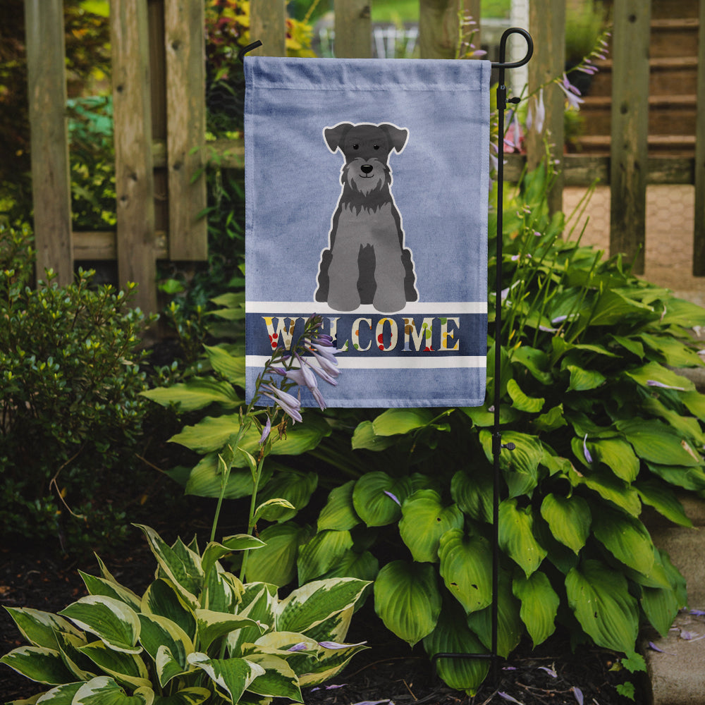 Miniature Schnauzer Black Silver Welcome Garden Flag Mailbox Decorative Yard Banner Outside Patio Artwork for Flower Beds, Garden Size, Multicolor