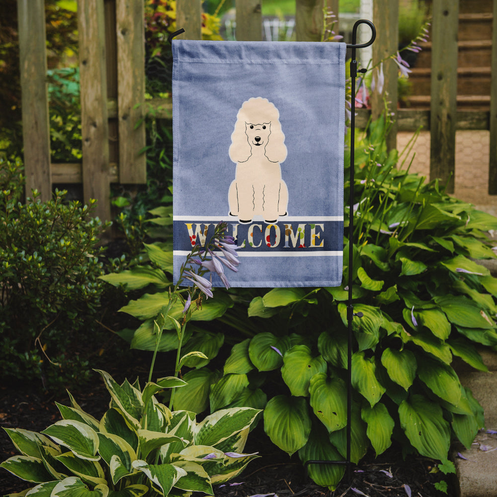 Poodle White Welcome Garden Flag Mailbox Decorative Yard Banner Outside Patio Artwork for Flower Beds, Garden Size, Multicolor