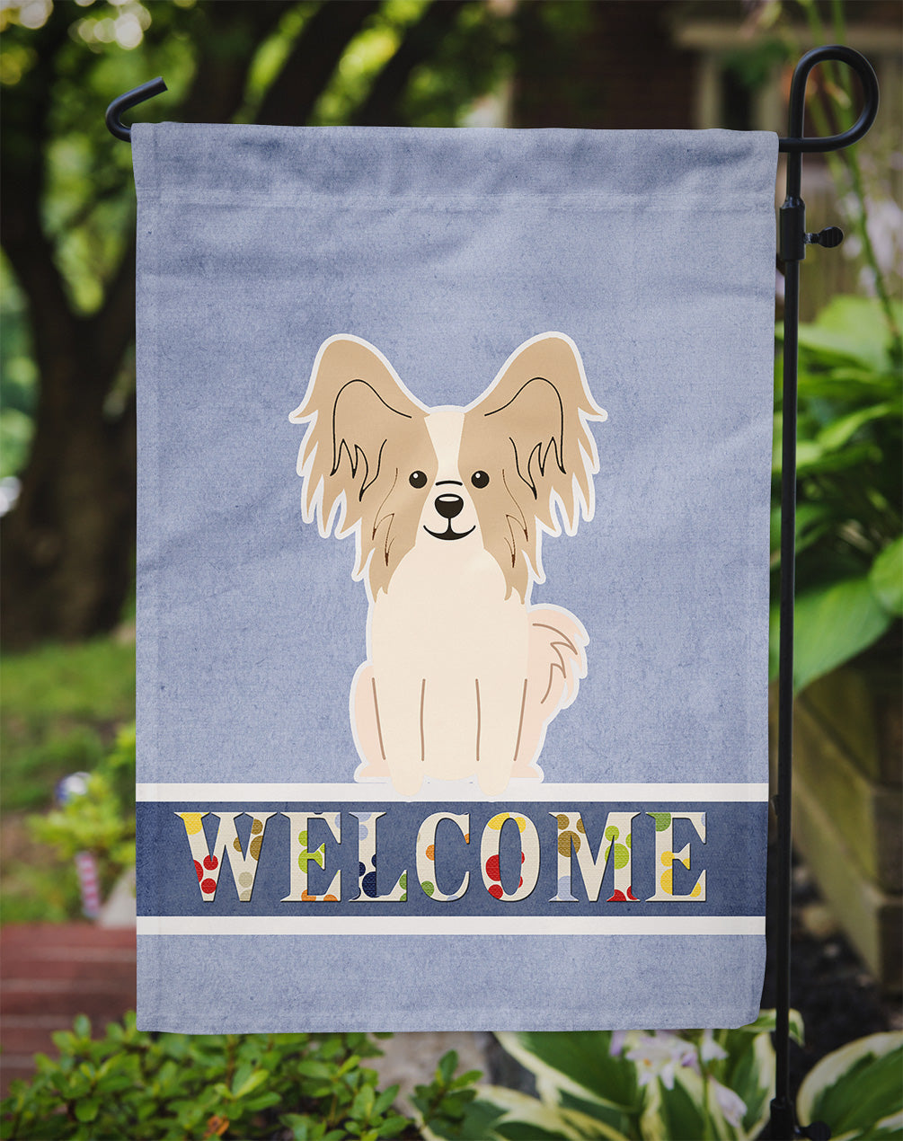 Papillon Sable White Welcome Garden Flag Mailbox Decorative Yard Banner Outside Patio Artwork for Flower Beds, Garden Size, Multicolor