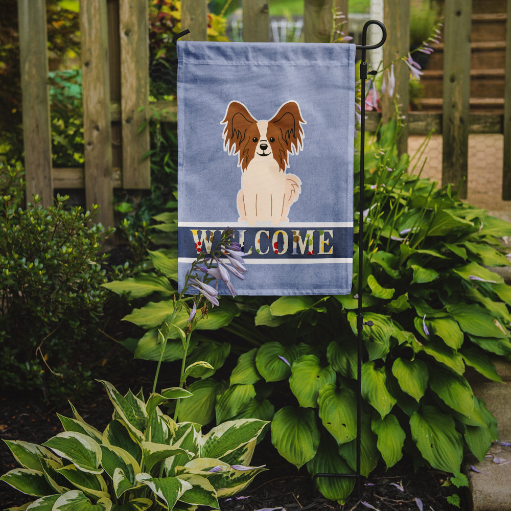 Papillon Red White Welcome Garden Flag Mailbox Decorative Yard Banner Outside Patio Artwork for Flower Beds, Garden Size, Multicolor