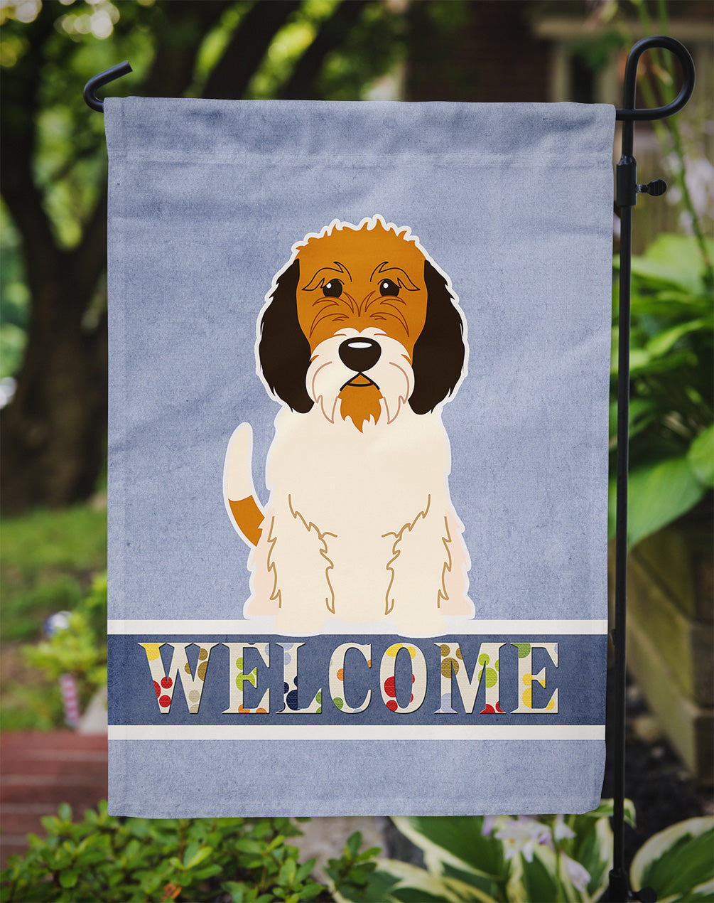 Petit Basset Griffon Veenden Welcome Garden Flag Mailbox Decorative Yard Banner Outside Patio Artwork for Flower Beds, Garden Size, Multicolor
