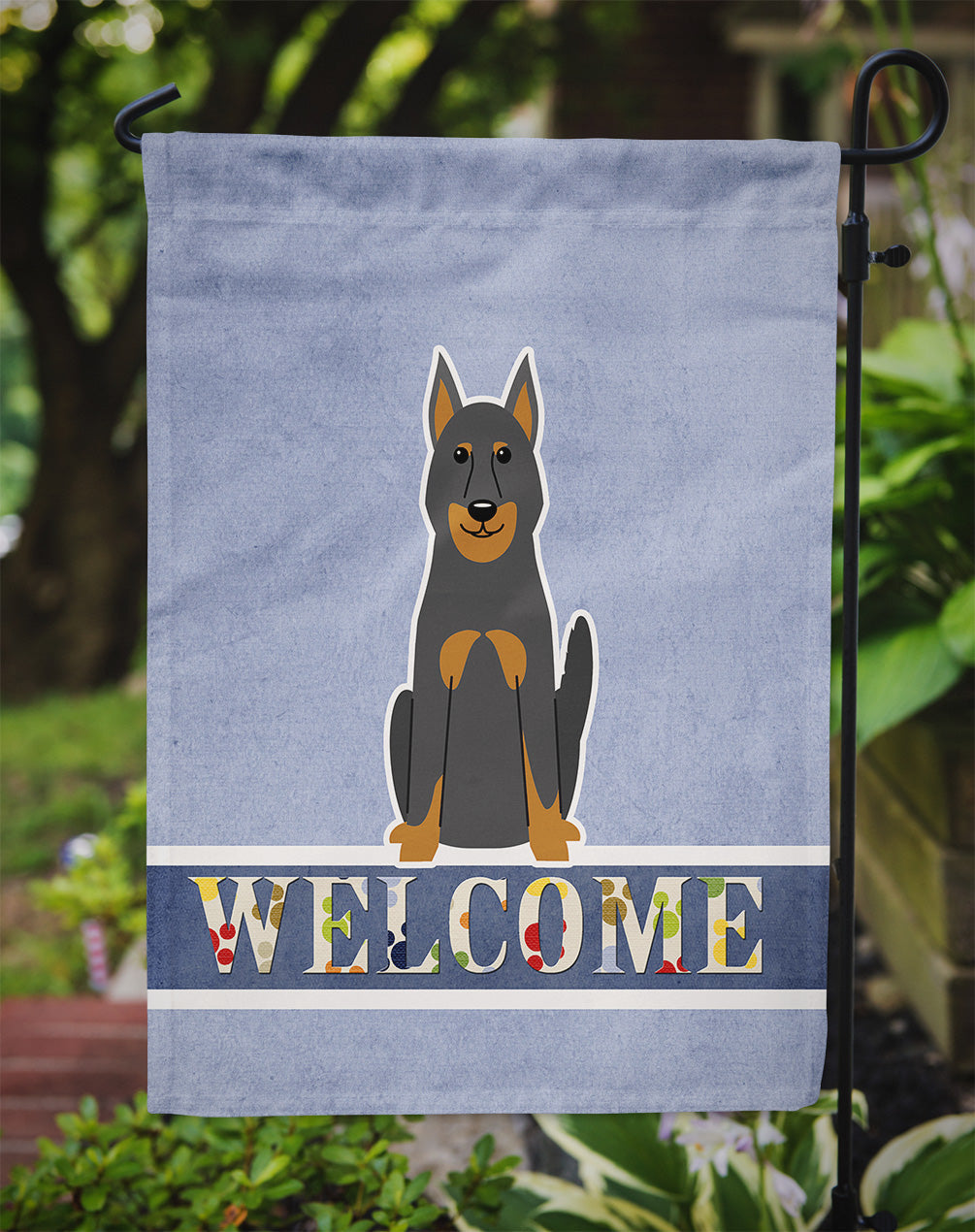 Beauce Shepherd Dog Welcome Garden Flag Mailbox Decorative Yard Banner Outside Patio Artwork for Flower Beds, Garden Size, Multicolor