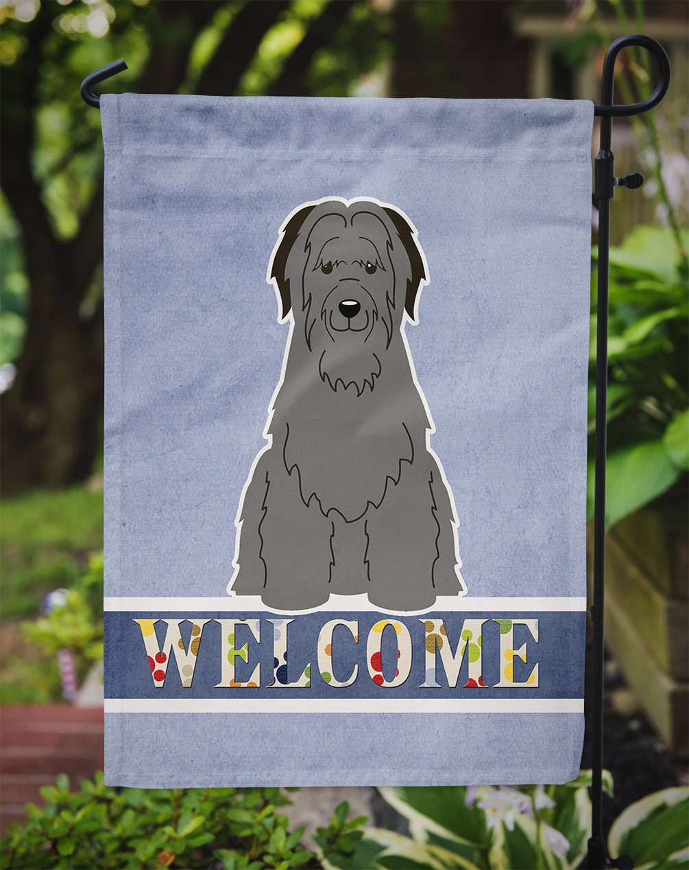 Briard Black Welcome Garden Flag Mailbox Decorative Yard Banner Outside Patio Artwork for Flower Beds, Garden Size, Multicolor