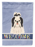 Shih Tzu Black White Welcome Garden Flag Mailbox Decorative Yard Banner Outside Patio Artwork for Flower Beds, Garden Size, Multicolor