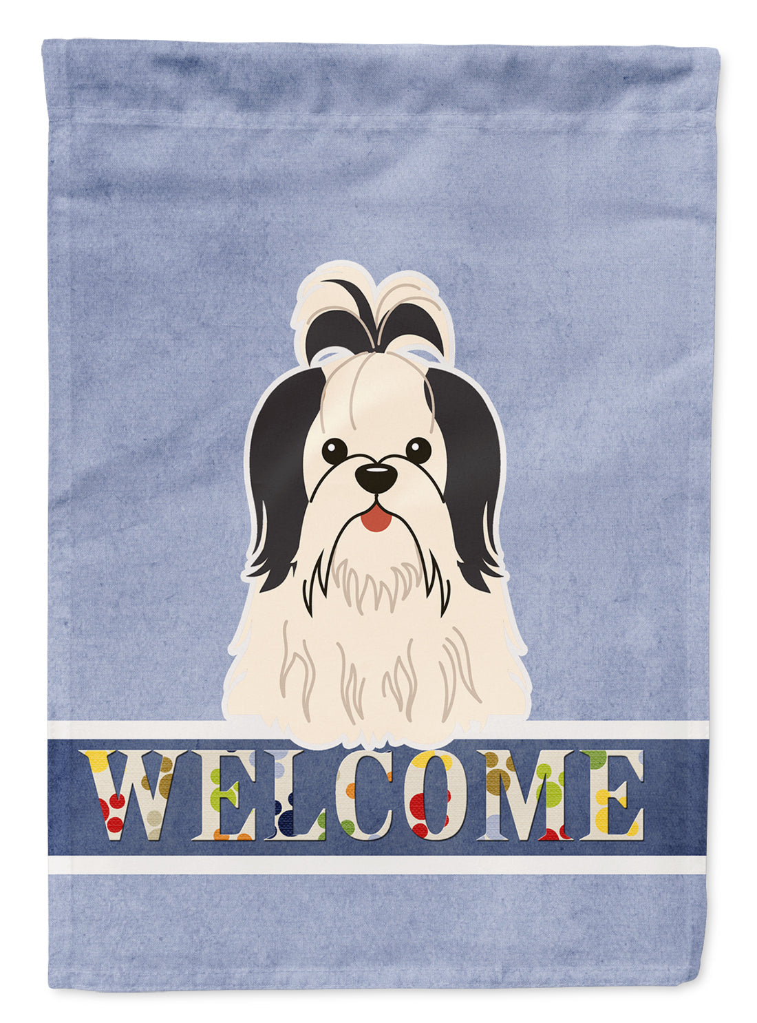 Shih Tzu Black White Welcome Garden Flag Mailbox Decorative Yard Banner Outside Patio Artwork for Flower Beds, Garden Size, Multicolor