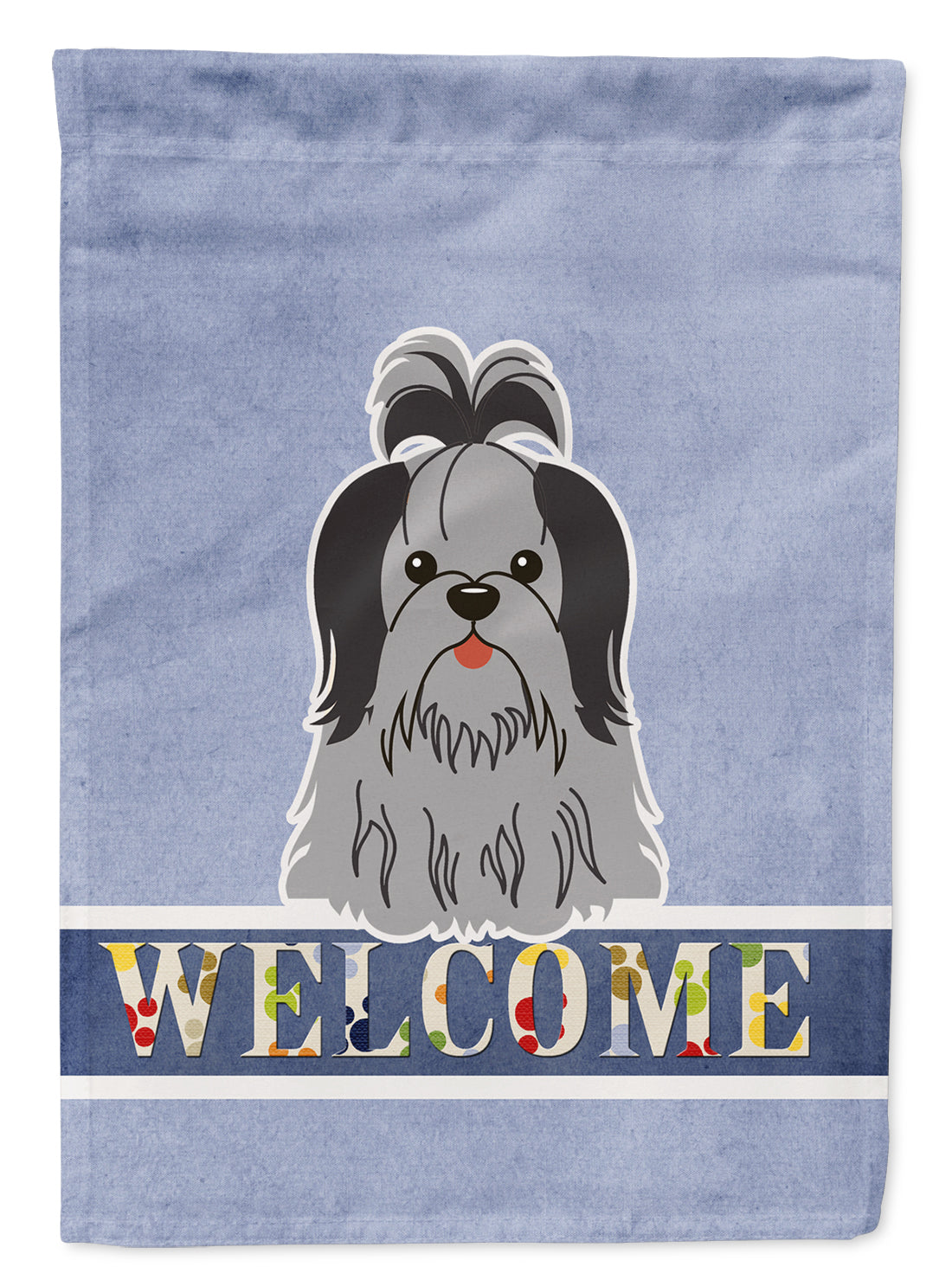 Shih Tzu Black Silver Welcome Garden Flag Mailbox Decorative Yard Banner Outside Patio Artwork for Flower Beds, Garden Size, Multicolor