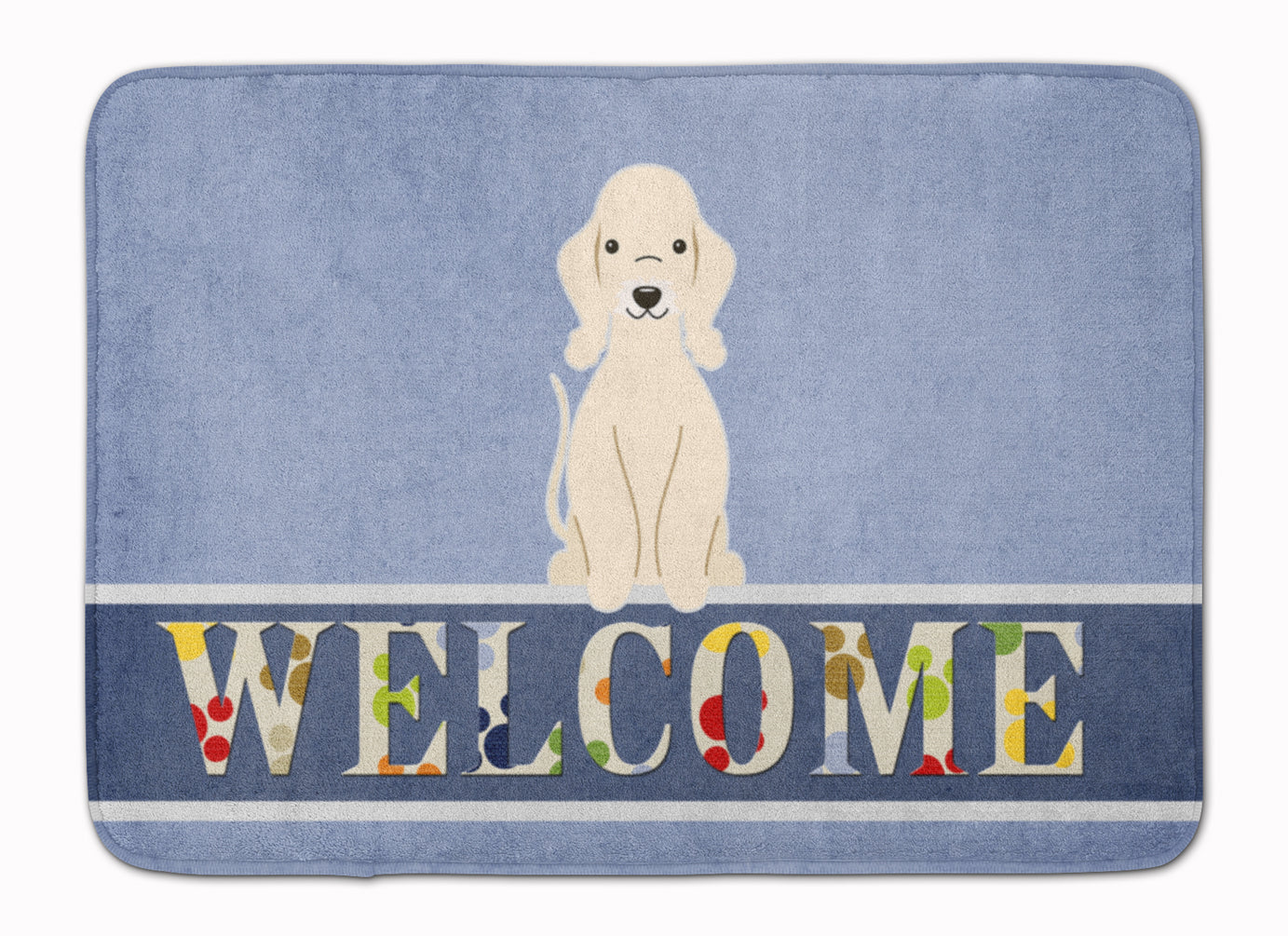 Bedlington Terrier Sandy Welcome Memory Foam Kitchen Mat Machine Washable Anti-Fatigue Cushion Comfort Bath or Kitchen Rug