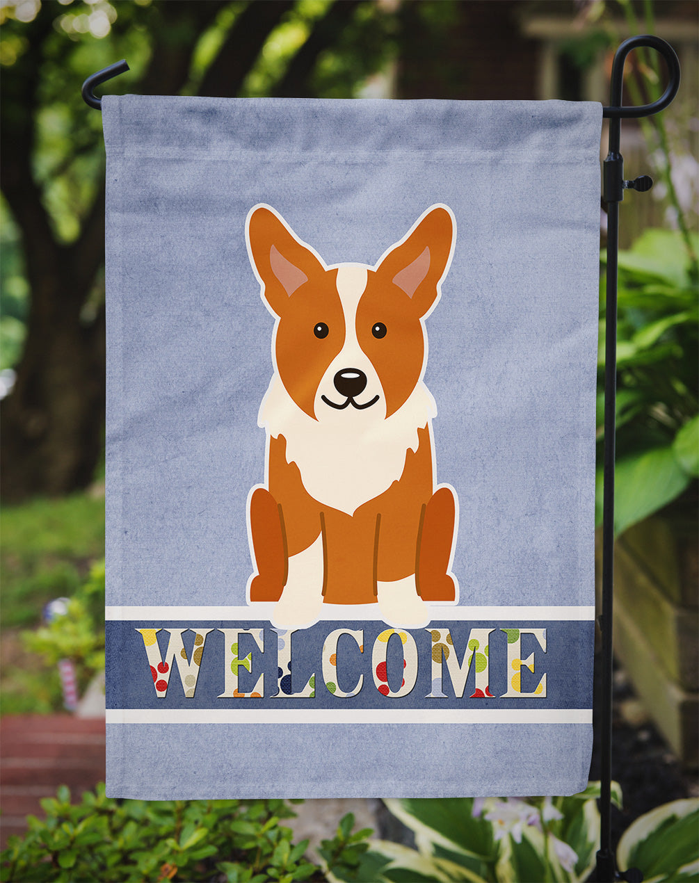 Corgi Welcome Garden Flag Mailbox Decorative Yard Banner Outside Patio Artwork for Flower Beds, Garden Size, Multicolor