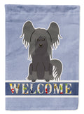 Chinese Crested Black Welcome Garden Flag Mailbox Decorative Yard Banner Outside Patio Artwork for Flower Beds, Garden Size, Multicolor