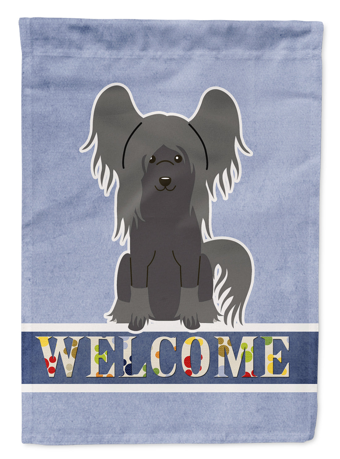 Chinese Crested Black Welcome Garden Flag Mailbox Decorative Yard Banner Outside Patio Artwork for Flower Beds, Garden Size, Multicolor