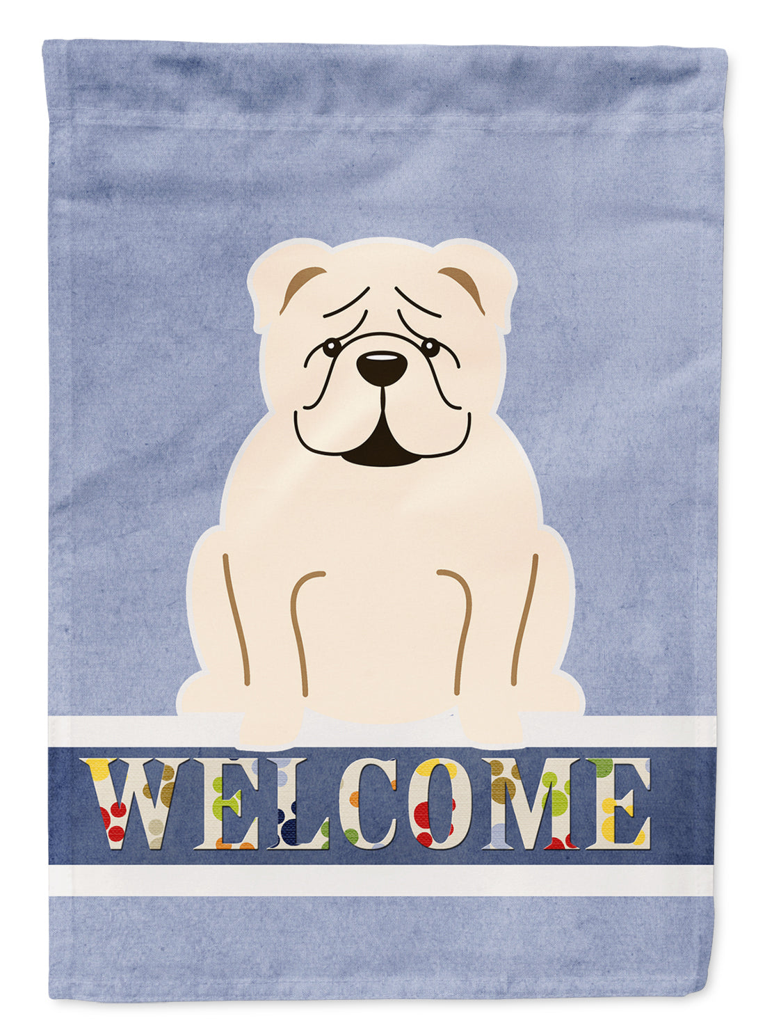 English Bulldog White Welcome Garden Flag Mailbox Decorative Yard Banner Outside Patio Artwork for Flower Beds, Garden Size, Multicolor