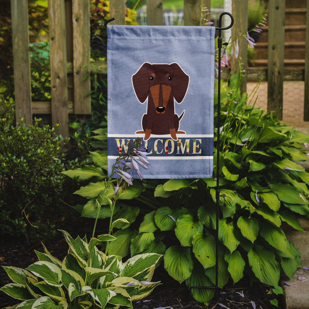 Dachshund Chocolate Welcome Garden Flag Mailbox Decorative Yard Banner Outside Patio Artwork for Flower Beds, Garden Size, Multicolor