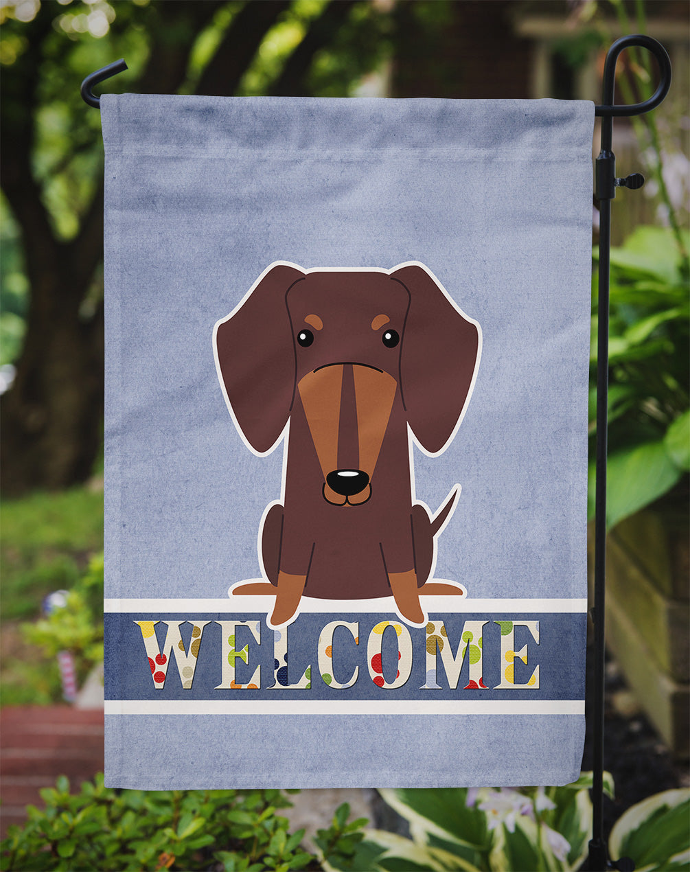 Dachshund Chocolate Welcome Garden Flag Mailbox Decorative Yard Banner Outside Patio Artwork for Flower Beds, Garden Size, Multicolor