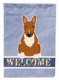 Bull Terrier Red Welcome Garden Flag Mailbox Decorative Yard Banner Outside Patio Artwork for Flower Beds, Garden Size, Multicolor