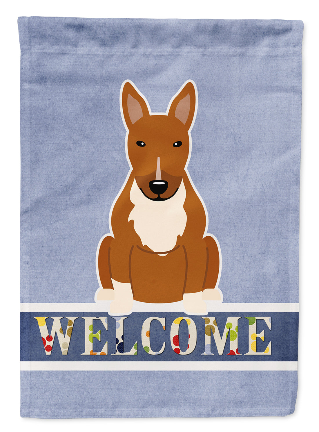Bull Terrier Red Welcome Garden Flag Mailbox Decorative Yard Banner Outside Patio Artwork for Flower Beds, Garden Size, Multicolor