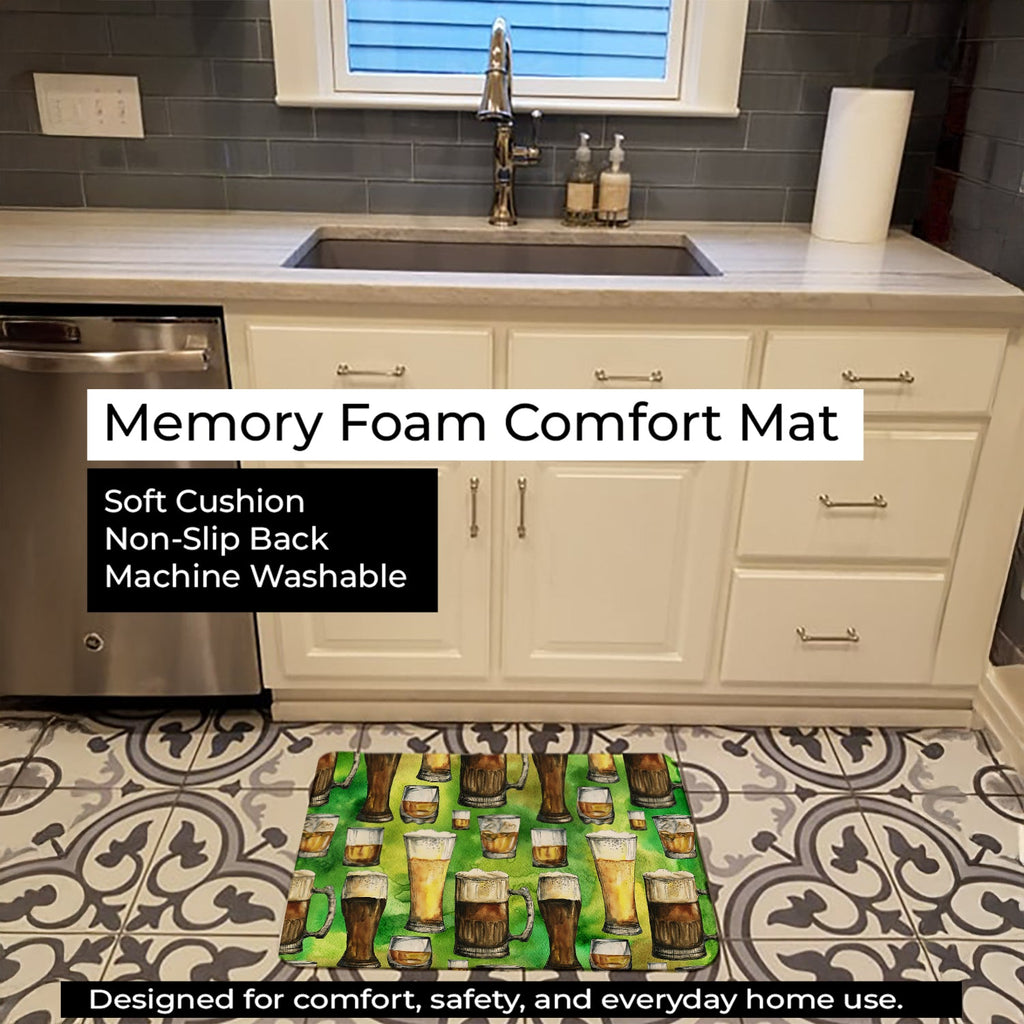 Irish Beers Machine Washable Memory Foam Mat BB5758RUG