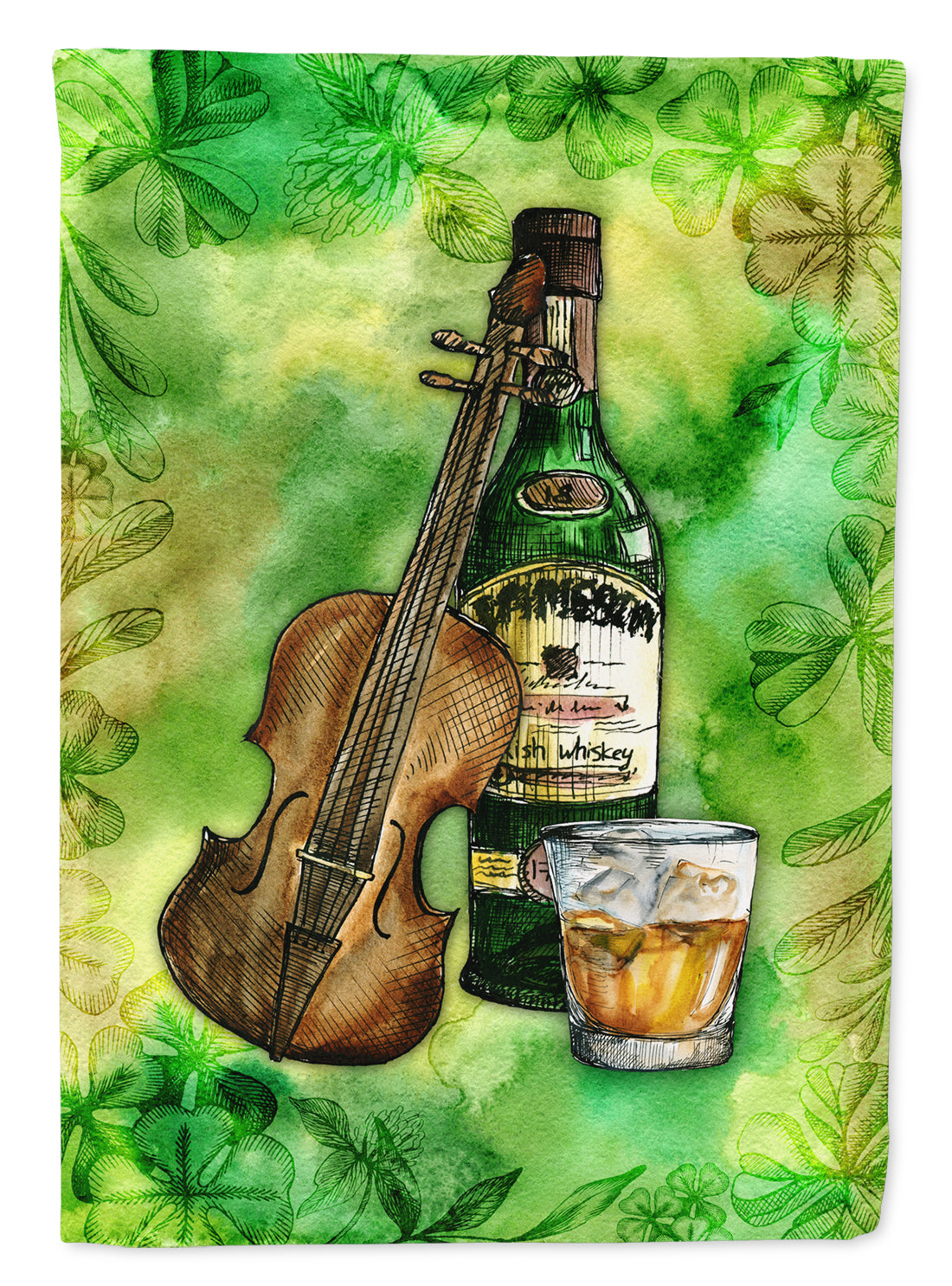 Irish Whiskey and Music Flag Canvas House Size BB5766CHF