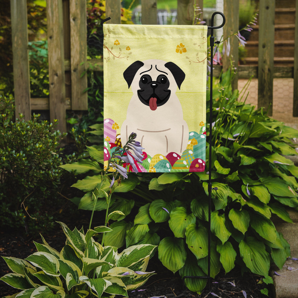 Easter Eggs Pug Cream Garden Flag Mailbox Decorative Yard Banner Outside Patio Artwork for Flower Beds, Garden Size, Multicolor