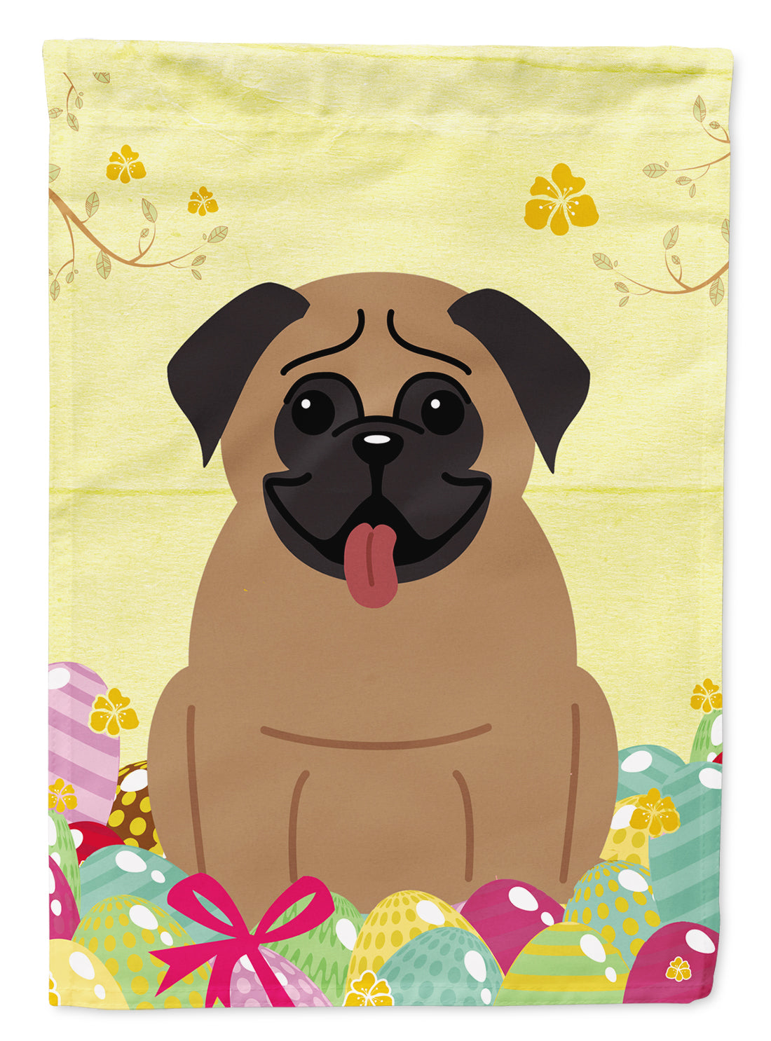 Easter Eggs Pug Brown Garden Flag Mailbox Decorative Yard Banner Outside Patio Artwork for Flower Beds, Garden Size, Multicolor