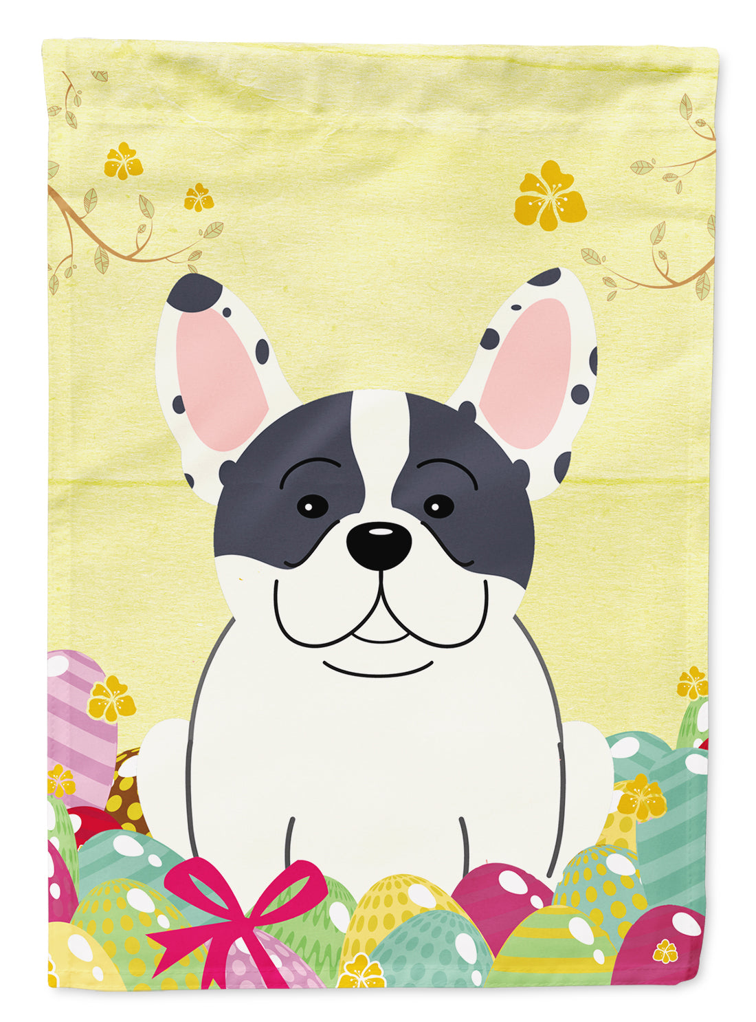 Easter Eggs French Bulldog Piebald Garden Flag Mailbox Decorative Yard Banner Outside Patio Artwork for Flower Beds, Garden Size, Multicolor