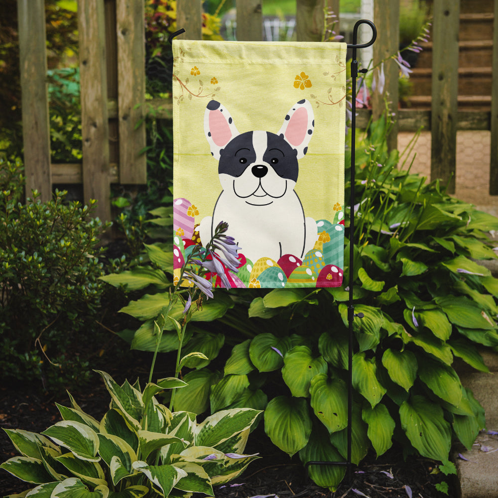 Easter Eggs French Bulldog Piebald Garden Flag Mailbox Decorative Yard Banner Outside Patio Artwork for Flower Beds, Garden Size, Multicolor
