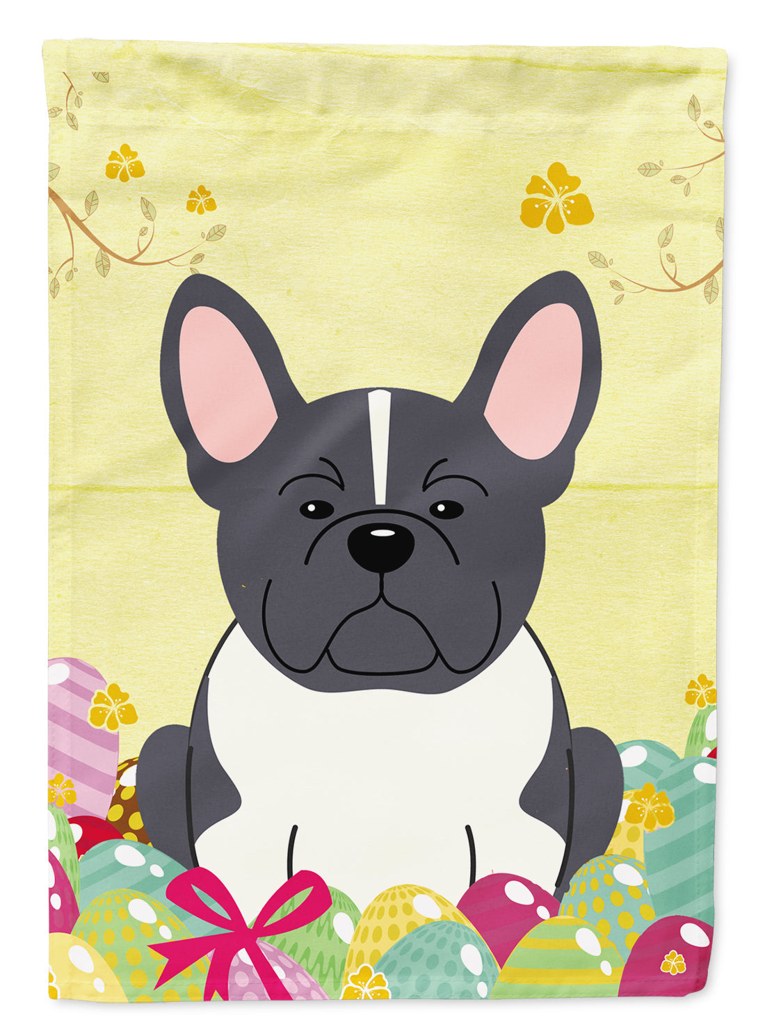 Easter Eggs French Bulldog Black White Garden Flag Mailbox Decorative Yard Banner Outside Patio Artwork for Flower Beds, Garden Size, Multicolor