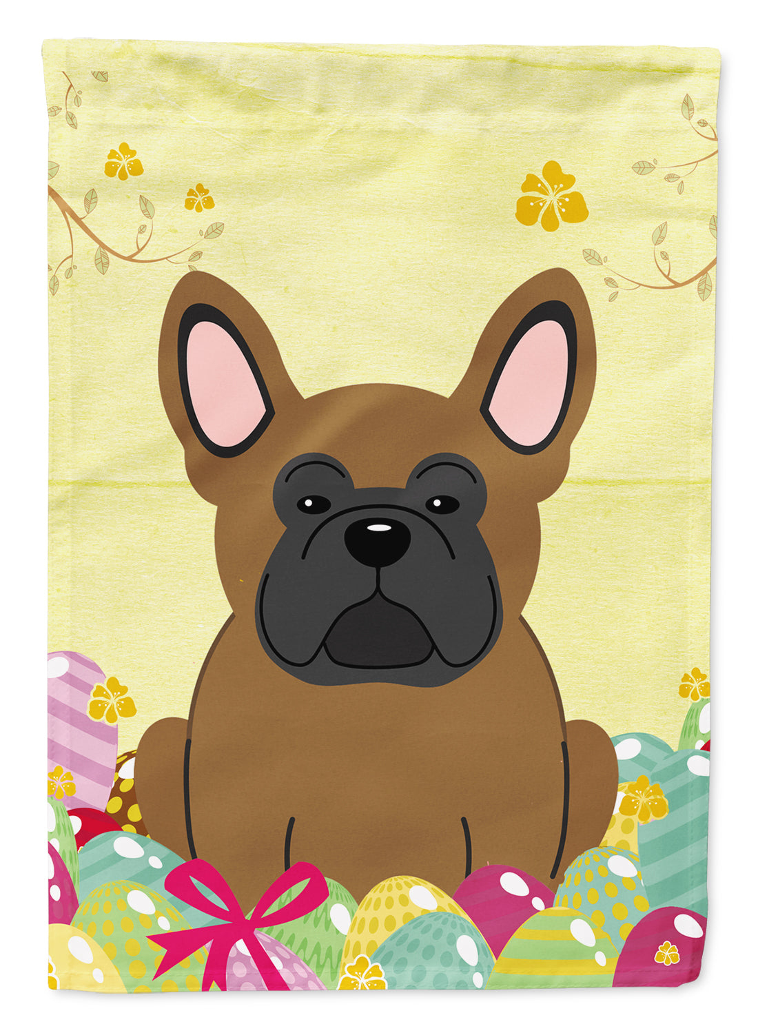 Easter Eggs French Bulldog Brown Garden Flag Mailbox Decorative Yard Banner Outside Patio Artwork for Flower Beds, Garden Size, Multicolor
