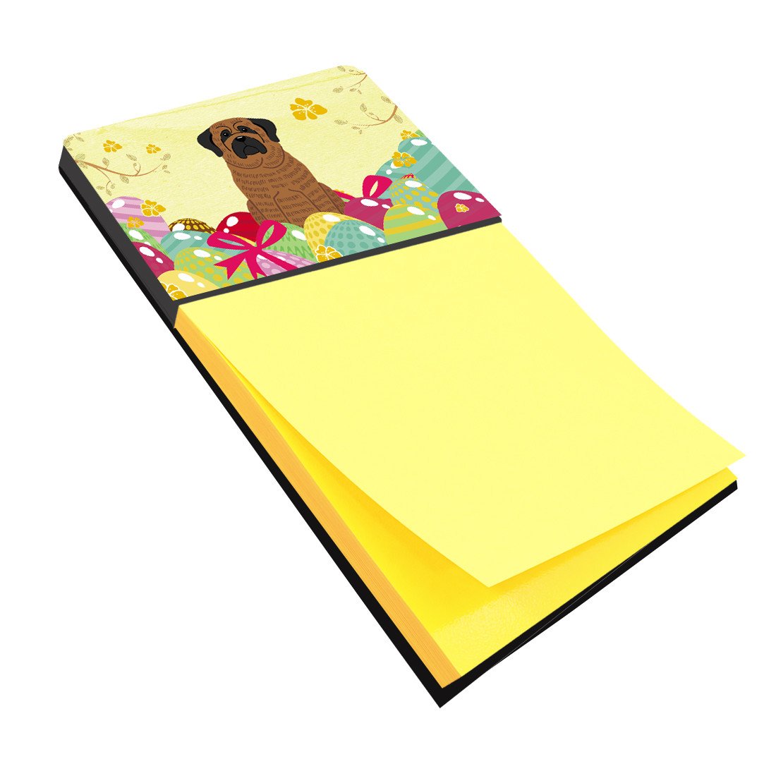 Easter Eggs Mastiff Brindle Watercolor Sticky Note Holder Refillable Dispenser Desk Accessory 3x3 Pad Gift