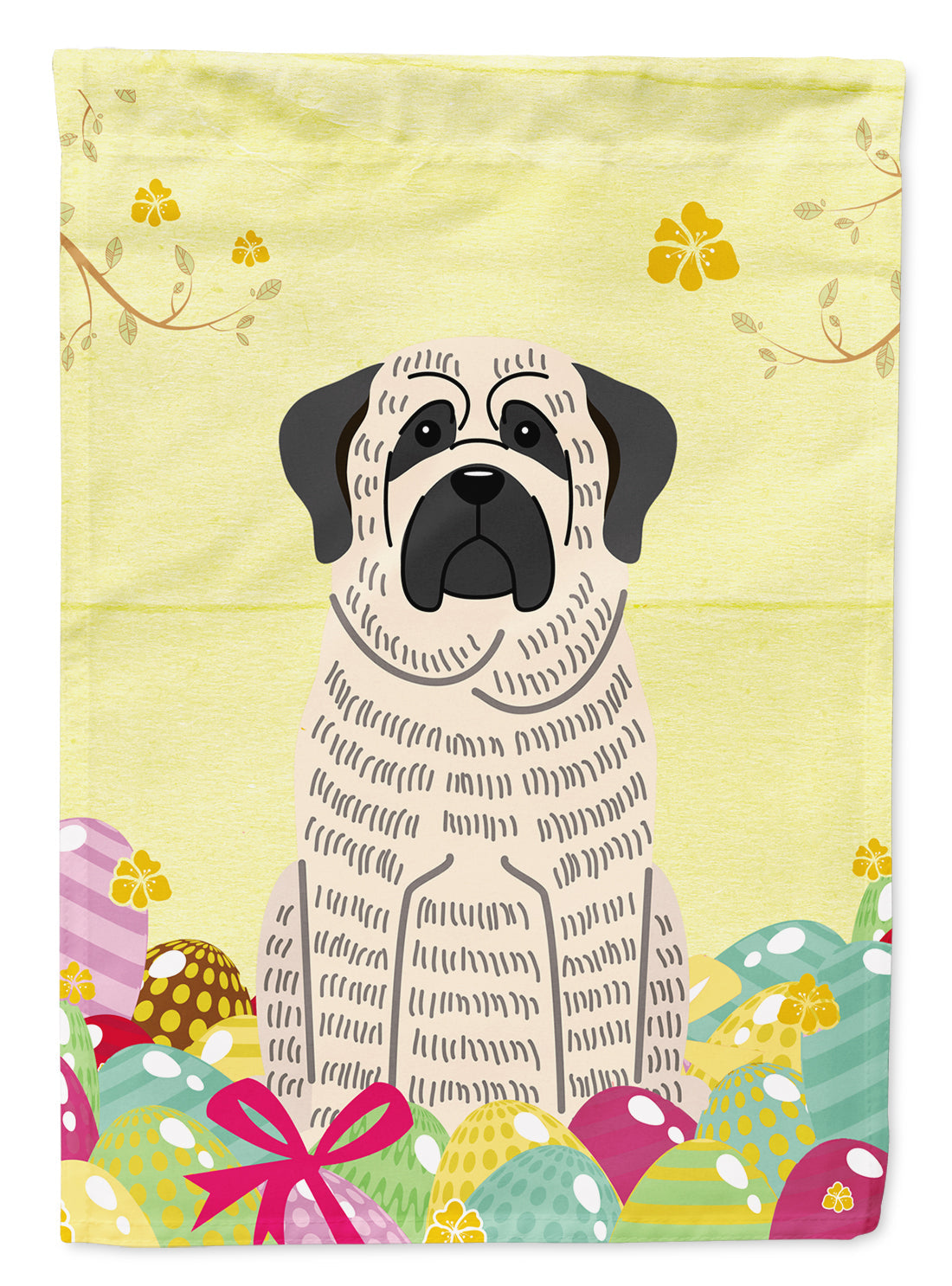 Easter Eggs Mastiff Brindle White Garden Flag Mailbox Decorative Yard Banner Outside Patio Artwork for Flower Beds, Garden Size, Multicolor