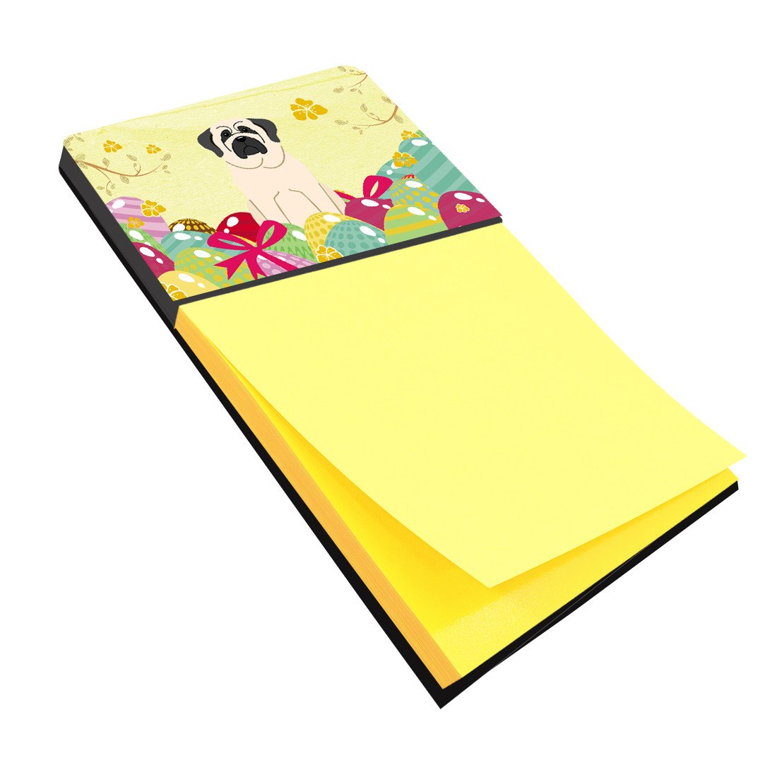 Easter Eggs Mastiff White Watercolor Sticky Note Holder Refillable Dispenser Desk Accessory 3x3 Pad Gift